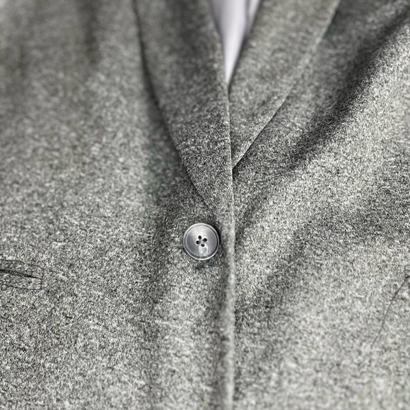 Ann Taylor Loft Cotton Gray Button Career Business Casual Blazer Size XL - Picture 8 of 9